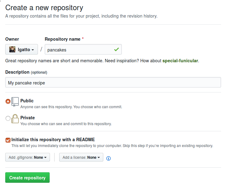 Create a new repository