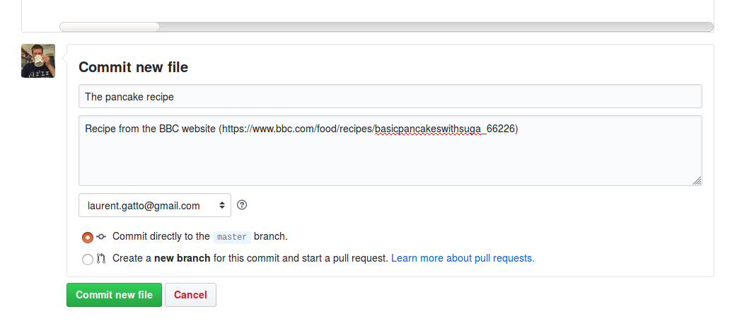 Committing our new file